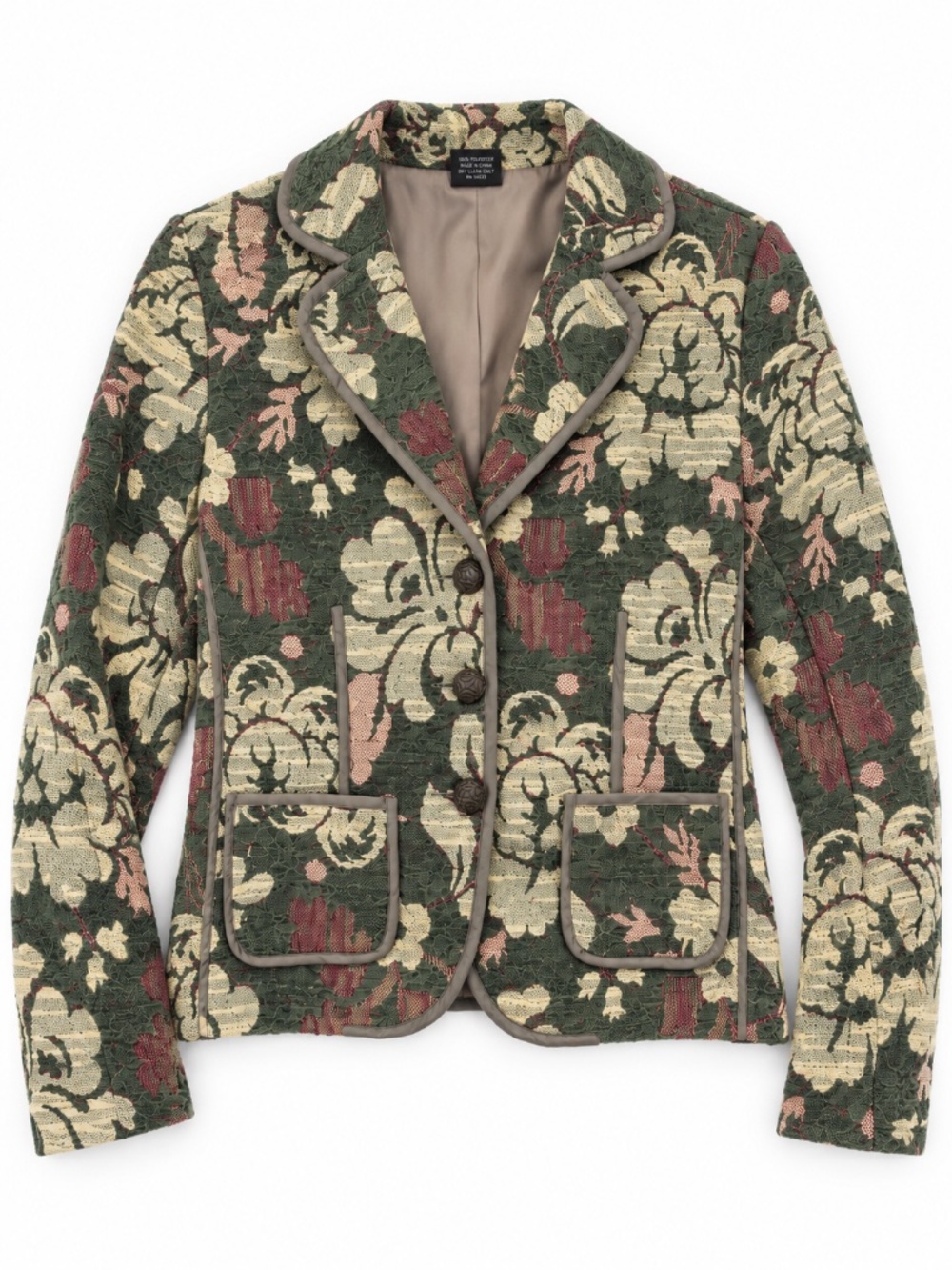 Tapestry blazer/jacket S boxy chanille retro floral cottage core office event